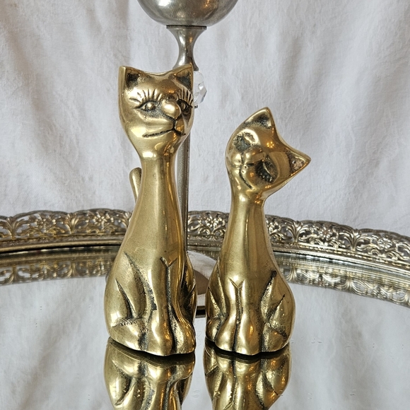 VINTAGE Brass Siamese Cats - Picture 2 of 3